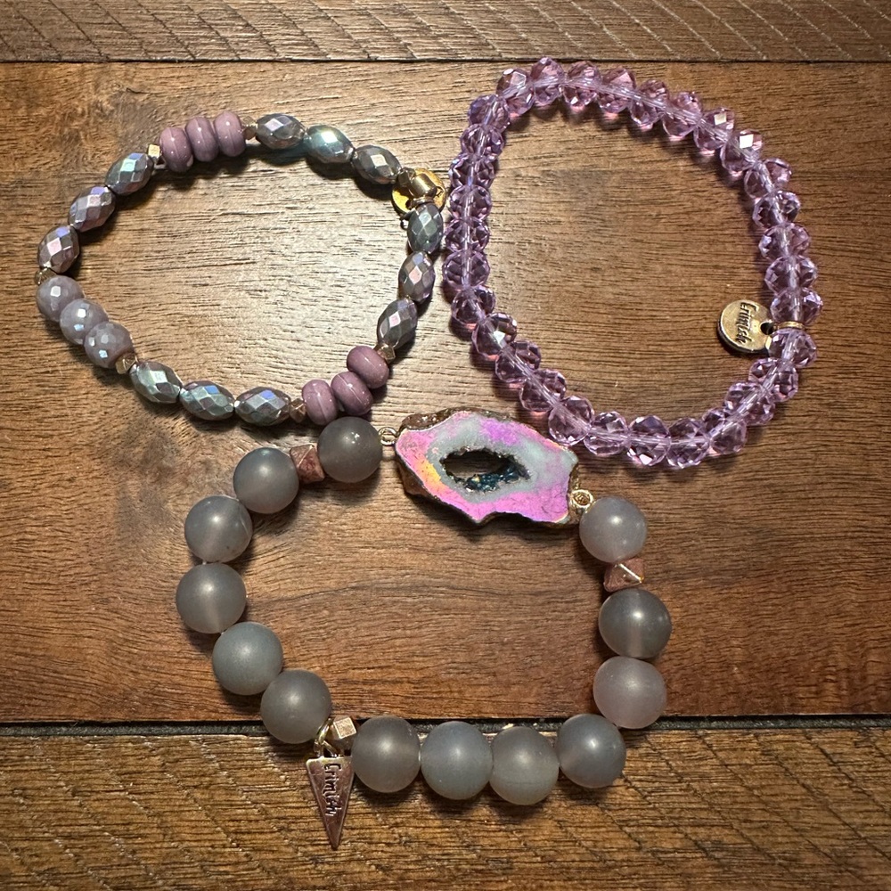 Erimish Purple and Gray Bracelet Set